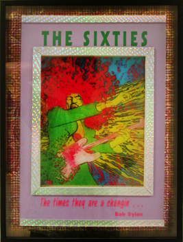 &ldquo;Sixties&rdquo; exhibit assemblage, UT Austin, 1998. I also co-curated the exhibit with John Wheat, Center for American History.