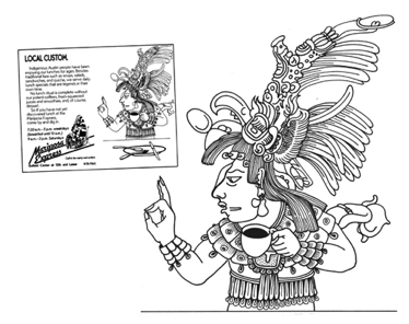 Mariposa Express, quarter page newspaper ad, concept, copy, and design (Jose Trevi&ntilde;o illustration)
